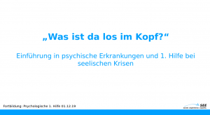 Mehr über den Artikel erfahren Fortbildung Psychologische 1. Hilfe